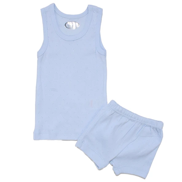 Unisex Mavi Jakarlı Atlet Boxer Takım ürün görseli 1