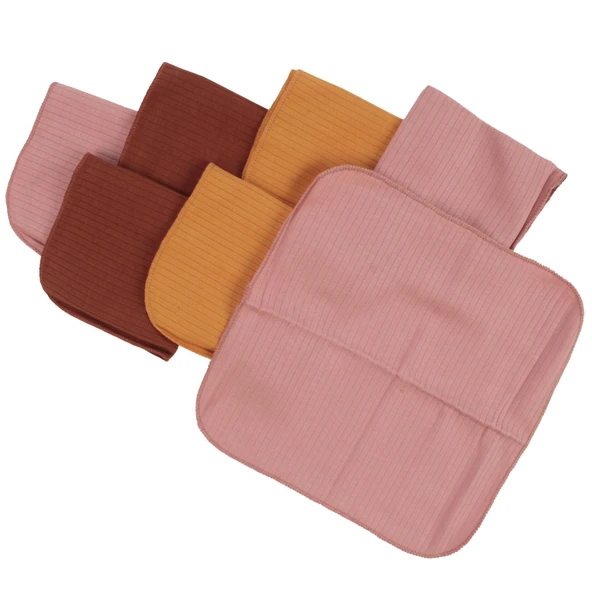 Unisex Pembe Bordo Sarı 7'li Organik Ağız Mendili ürün görseli 1