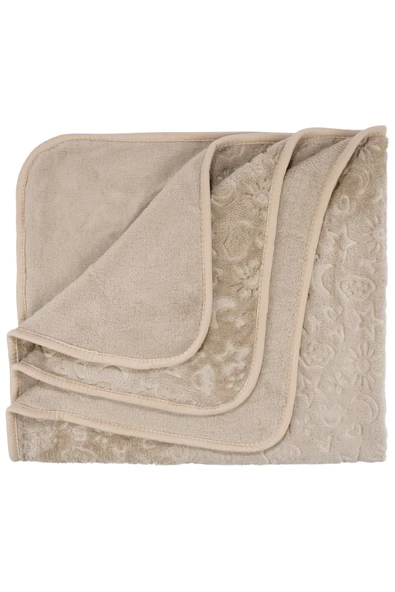 Unisex Kahverengi Karışık Desen Kabartmalı Kalın Peluş Battaniye 100x120cm ürün görseli 1