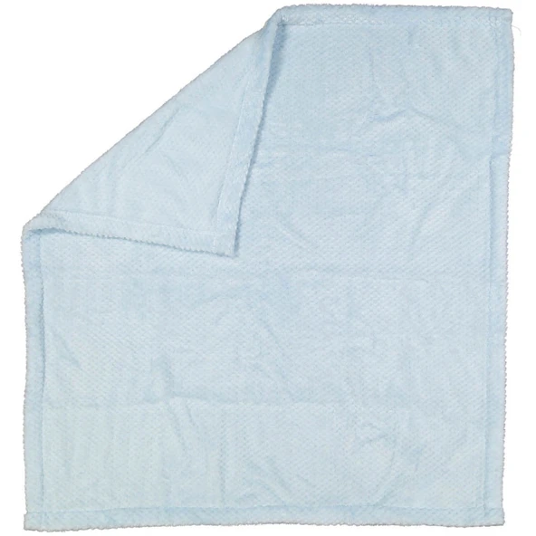 Erkek Bebek Mavi Angora Peluş Battaniye 90x95 ürün görseli 1