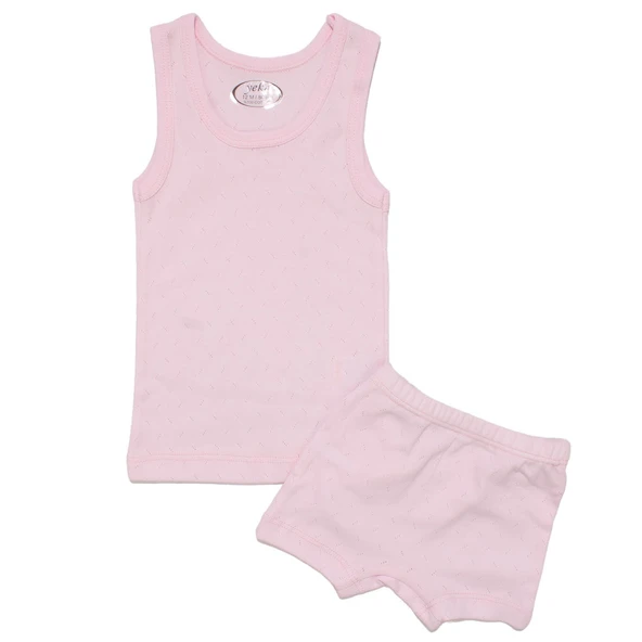 Unisex Pembe Jakarlı Atlet Boxer Takım ürün görseli 1