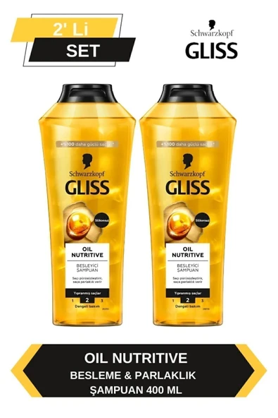 GLİSS Oil Nutritive Şampuan 400ml x 2'li Set ürün görseli 1