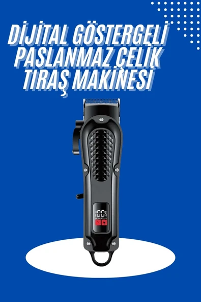 Profesyonel Saç Kesme Aleti Dijital Saç Sakal Tıraş Makinesi Uzun Ömürlü ürün görseli 1