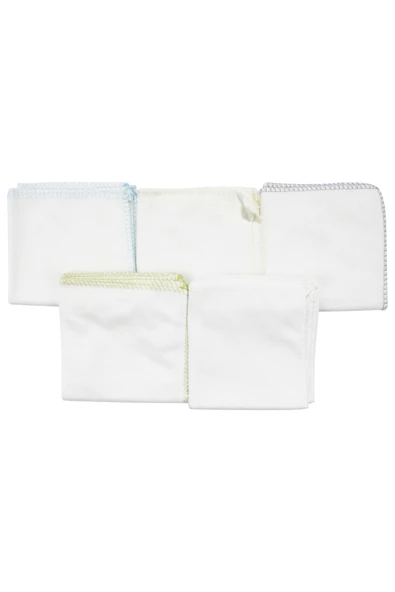 Erkek Bebek Mavi Yeşil Renkli 10'lu Penye Ağız Mendili 20x20cm ürün görseli 1