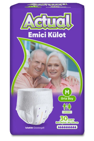 Actual Yetişkin Emici Külot  Hasta Bezi Medium 30'lu ürün görseli 1