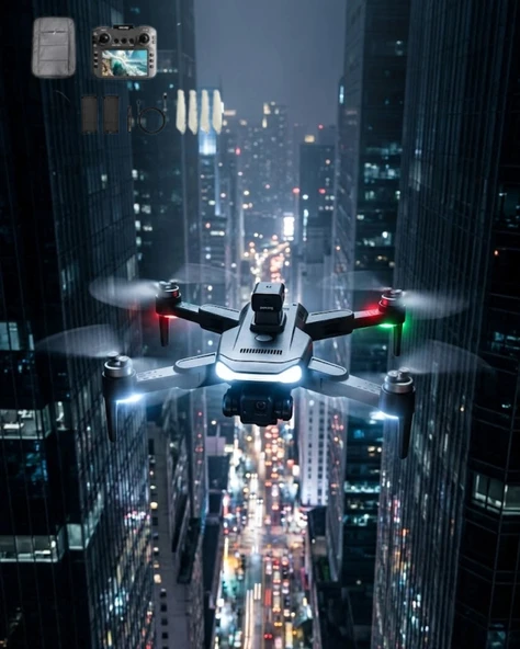 Uzaktan Kontrollü 4K Drone Akıllı Uçuş Modları ve Geniş Açılı Kamera Özellikli ürün görseli 1