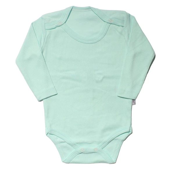 Unisex Raporlu Su Yeşili Uzun Kollu Çıtçıtlı Zıbın ürün görseli 1