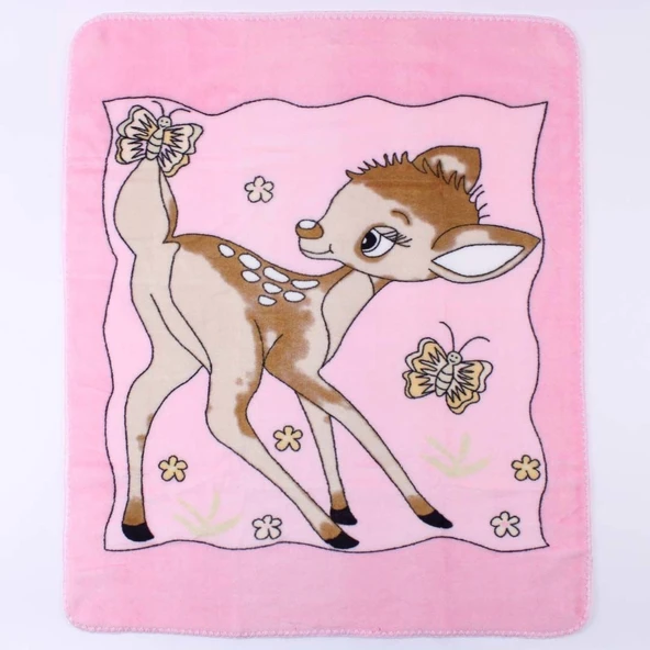 Pembe Ceylanlı Desenli Polar Battaniye 85*100 cm ürün görseli 1