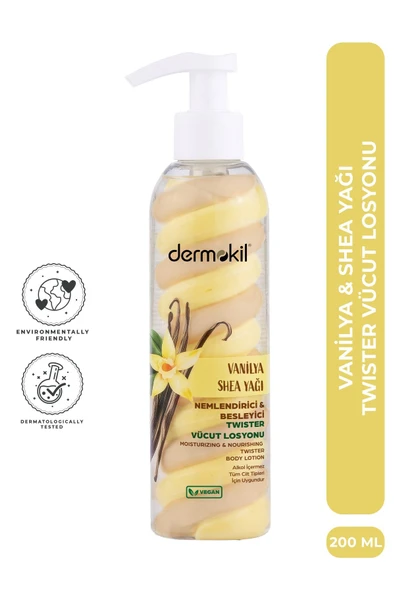 DERMOKİL Vanilya Shea Yağı Twister Vücut Losyonu 200 ml ürün görseli 1