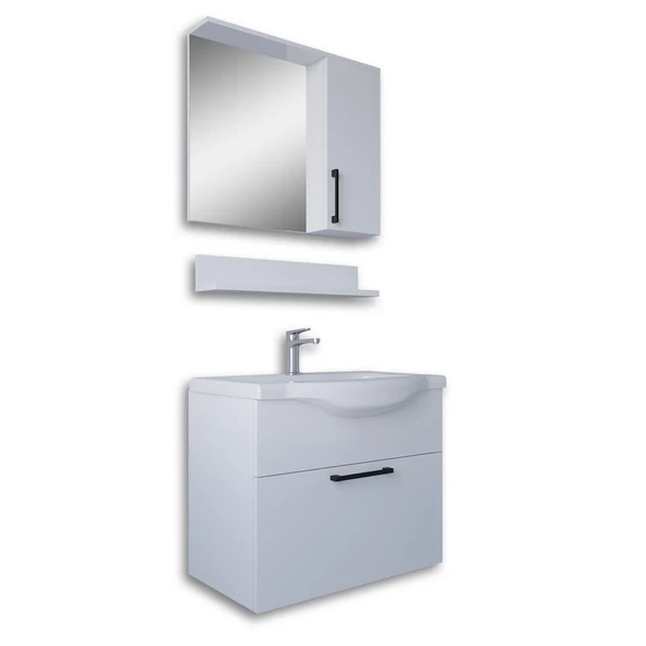 Teta Home Eko 65 cm MDF Banyo Dolabı Seti  Beyaz ürün görseli 1