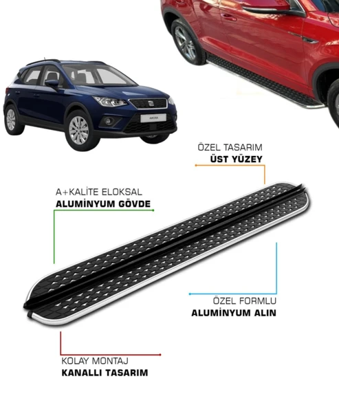 SEAT ARONA UYUMLU 2017 2018 2019 2020 2021 2022 2023 2024 2025 2026 2027 ARACA ÖZEL YAN BASAMAK ürün görseli 1