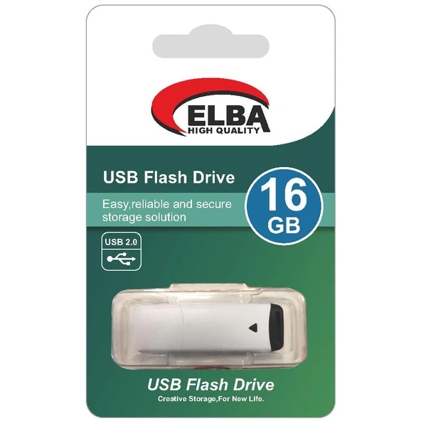 ELBA FLASH BELLEK 16GB USB2.0 BEYAZ PRO ürün görseli 1
