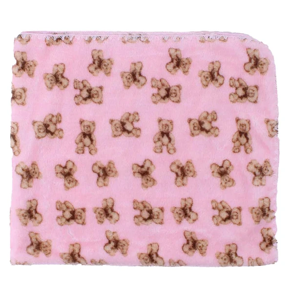 Pembe Ayıcık Desenli Polar Battaniye - Resim 7