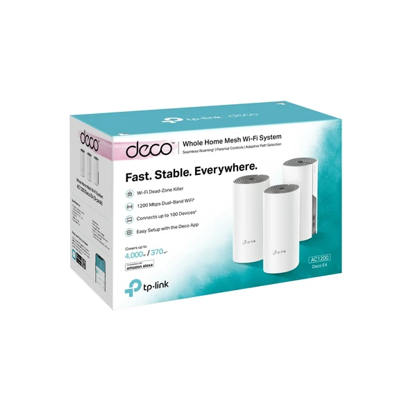 Deco E4 3P AC1200 Mesh Router Üçlü Paket - Resim 3