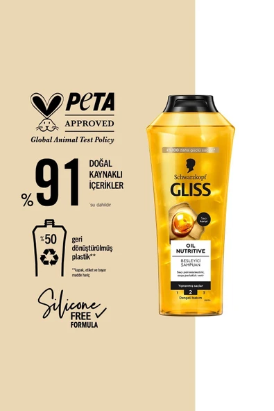 GLİSS Oil Nutritive Şampuan 400ml x 2'li Set - Resim 7