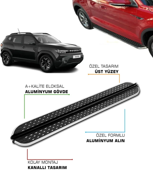 RENAULT DUSTER UYUMLU 2024 2025 2026 2027 ARACA ÖZEL YAN BASAMAK ürün görseli 1