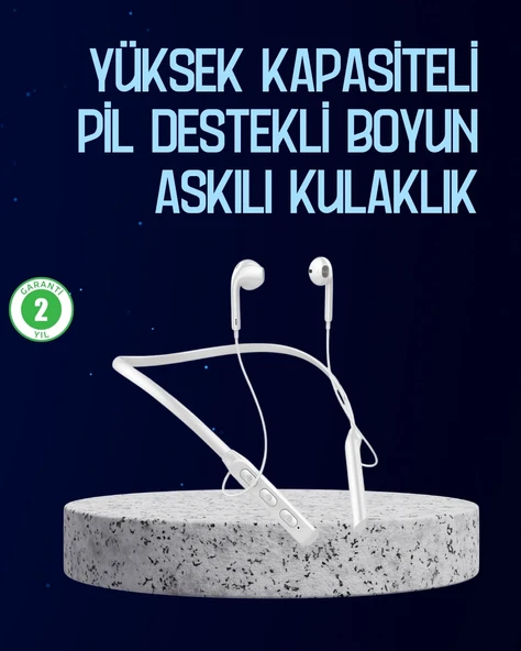 USB Şarjlı Uzun Ömürlü Boyun Askılı Bluetooth Kulaklık ürün görseli 1