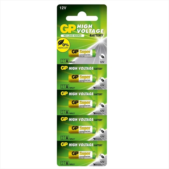 Gp 27a 12v Alkalin Pil 5'li Paket ürün görseli 1