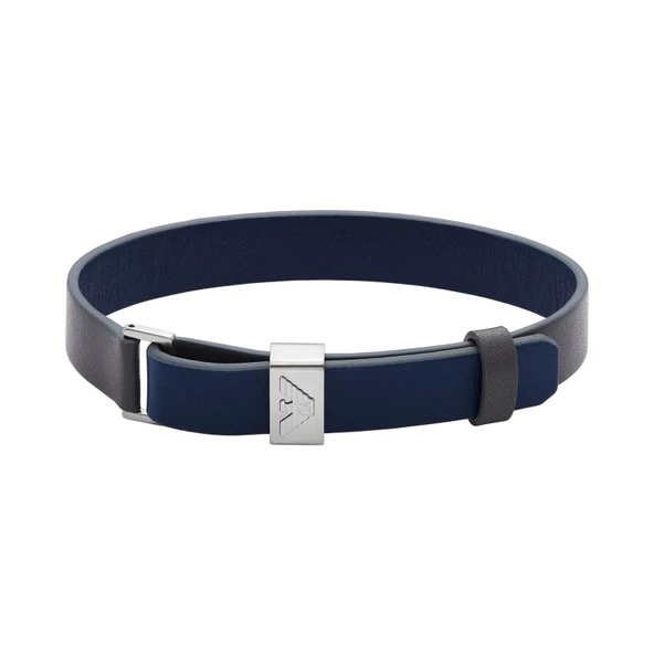 Emporio Armani Erkek Bileklik EGS2918040 Deri Gri Mavi ürün görseli 1