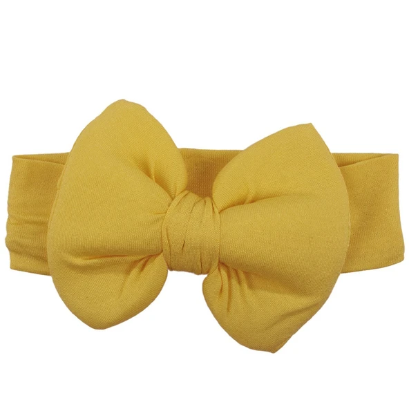 Kız Bebek Büyük Fiyonklu Sarı Bandana ürün görseli 1