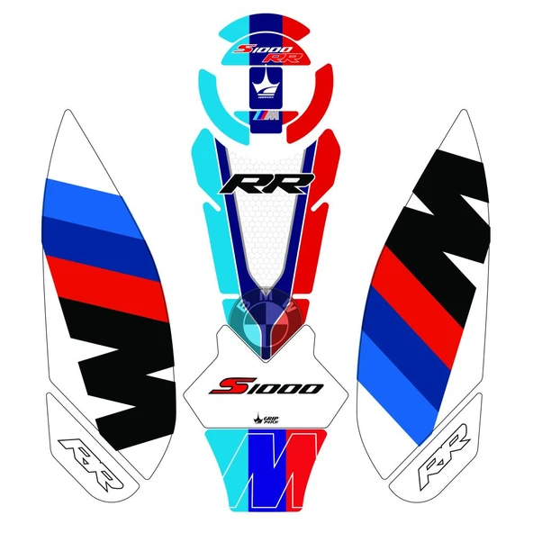 Grippatch BMW S1000RR (2023-2025) Uyumlu 13 Parça Tank Pad Seti GC43-4 ürün görseli 1