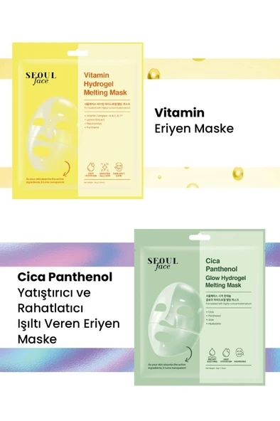 Dermal Vitamin ve Cica Canlandırıcı Yatıştırıcı Eriyen Maske Seti Kore Maske Seti 34 gr. ürün görseli 1