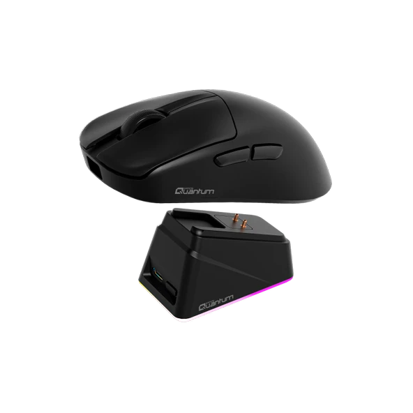 Quantum Gaming Fluxmouse G13 Pro 1000Hz PAW3311 RGB Şarj İstasyonlu 22.000 DPI Kablosuz Siyah Gaming Mouse ürün görseli 1