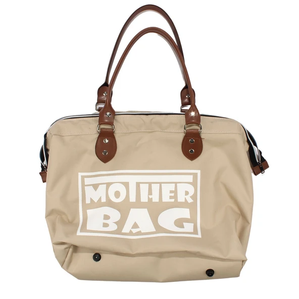 Mother Bag Baskılı Geniş Hacimli Bej Anne Bebek Bakım Omuz Çantası ürün görseli 1