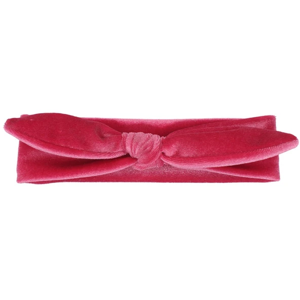 Kız Bebek Fuşya Kendinden Bağlamalı Kadife Bandana ürün görseli 1