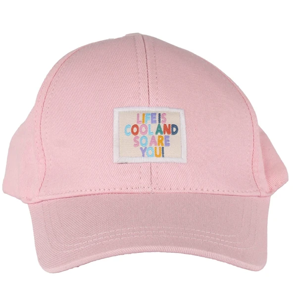 Kız Çocuk Pembe Life Cool Yazılı Şapka 4-8 Yaş ürün görseli 1