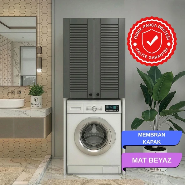 Kenzlife membran çamaşır-kurutma-bulaşık makinesi dolabı mahidevran gribyz panjur 180*70*60 mebran kapak suntalam gövde ürün görseli 1