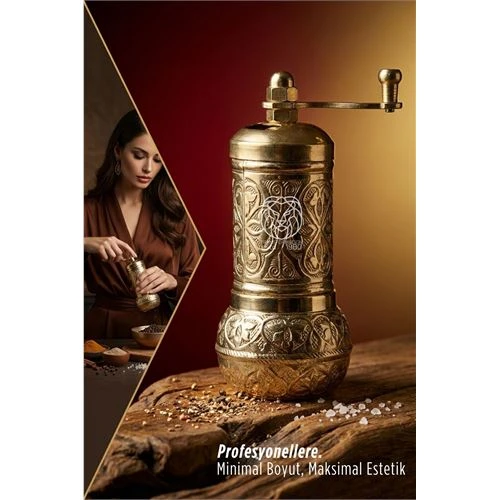 Ottoman Gold Serisi - Antik İşlemeli Tuz ve Karabiber Değirmeni 722900 ürün görseli 1
