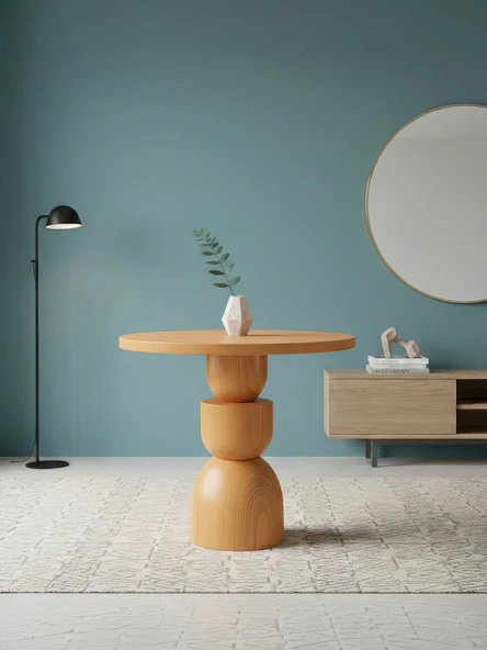 Orbis Yuvarlak Ahşap Yemek Masası 100x100 ürün görseli 1