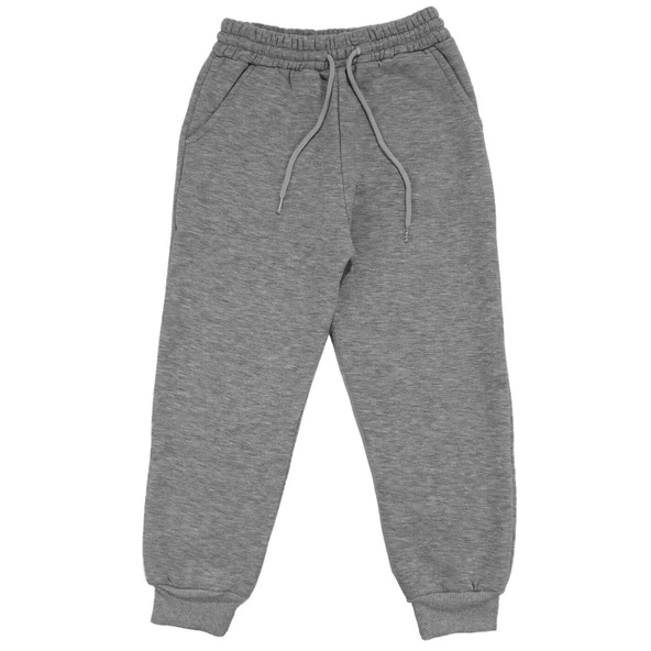 Unisex Gri Polarlı Cepli Üç İp Eşofman Tek Alt ürün görseli 1