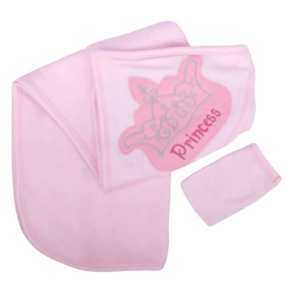 Pembe Princess Taçlı Havlu Lif Set - Resim 5