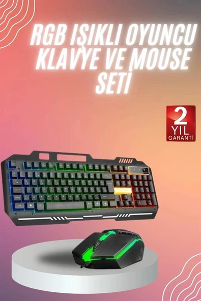 RGB Işıklı   Klavye Q Klavye Mouse Hediyeli - Resim 2