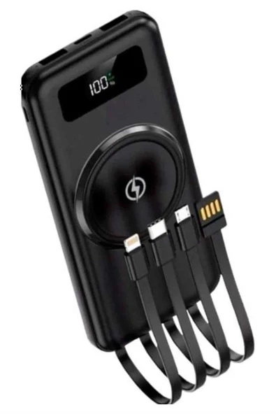 Kablosuz Çoklu Şarj Girişli 10.000 Mah Kablolu Powerbank Taşınabilir ürün görseli 1