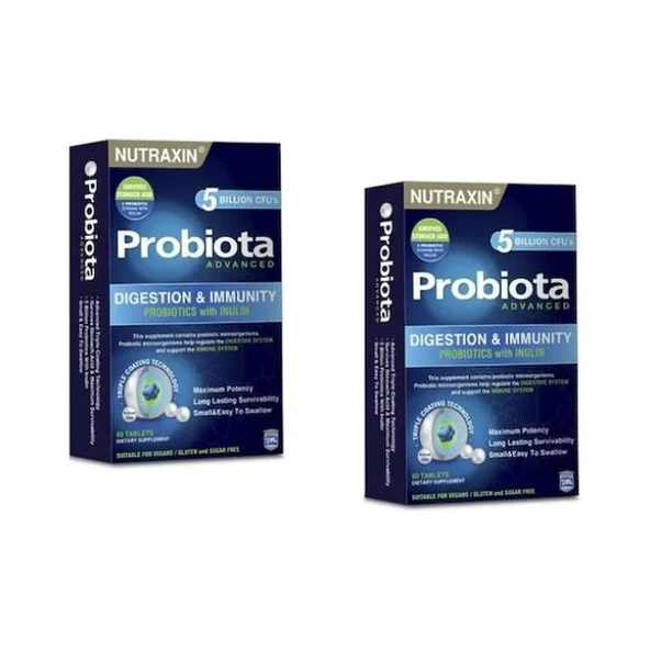 Nutraxin Probiota Advanced 60 Tablet 2'Li PAKET (SKT:07/2027) ürün görseli 1