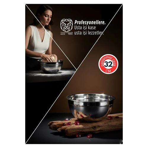 32 cm 6 Lt Profesyonel Ölçülü Derin Karıştırma Kabı - 304 Paslanmaz Çelik 722899 ürün görseli 1