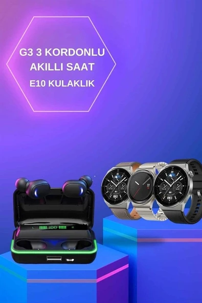 Yeni Nesil Akıllı Saat Ve Bluetooth Kulaklık Titreşim Bildirimleri Uyku Takibi ürün görseli 1