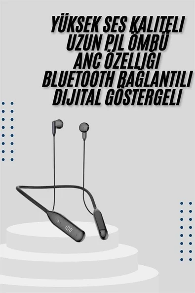 Kablolu Kulak İçi Bluetooth Kulaklık 60 Saat ANC Özellikli Boyun Bantlı ürün görseli 1