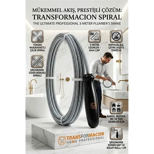 Profesyonel Gider Açıcı Spiral Çelik 3 Metre 723030 ürün görseli 1