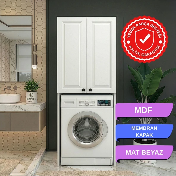 Kenzlife membran çamaşır-kurutma-bulaşık makinesi dolabı mahidevran byzbyz çerçeve 180*70*60 mebran kapak MDF gövde ürün görseli 1
