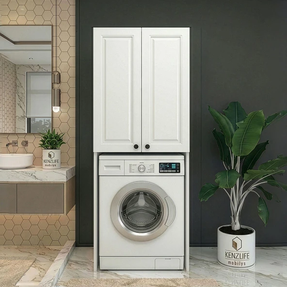 Kenzlife membran çamaşır-kurutma-bulaşık makinesi dolabı mahidevran byzbyz çerçeve 180*70*60 mebran kapak suntalam gövde ürün görseli 1