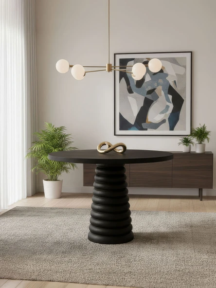 Spirra Yuvarlak Ahşap Yemek Masası 120x120 ürün görseli 1