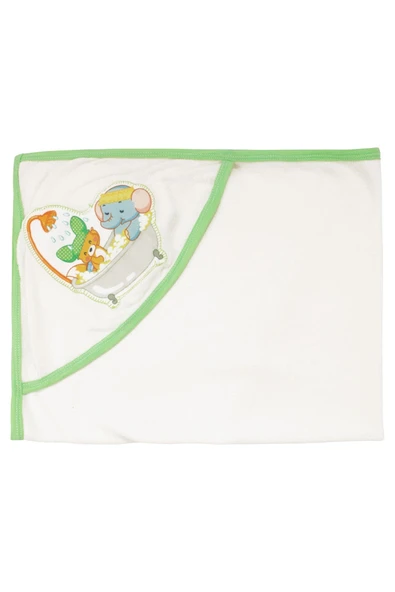 Unisex Ayıcıklı Filli Yeşil Biyeli Beyaz Havlu Lif Set ürün görseli 1