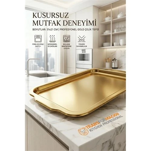 Gold Profesyonel Sunum Tepsisi - Heidi Bauer Serisi 31x21 cm 722991 ürün görseli 1