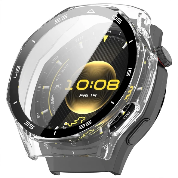 Huawei Watch GT6 Pro 46mm Kasa Uyumlu Kılıf Sert PC Kasa ve Ekran Koruyucu Kılıf  Şeffaf ürün görseli 1