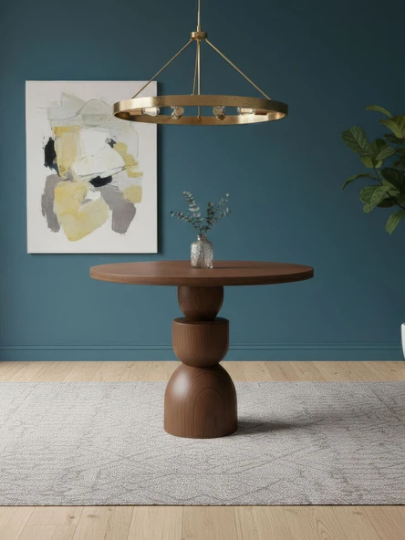 Orbis Yuvarlak Ahşap Yemek Masası 120x120 ürün görseli 1