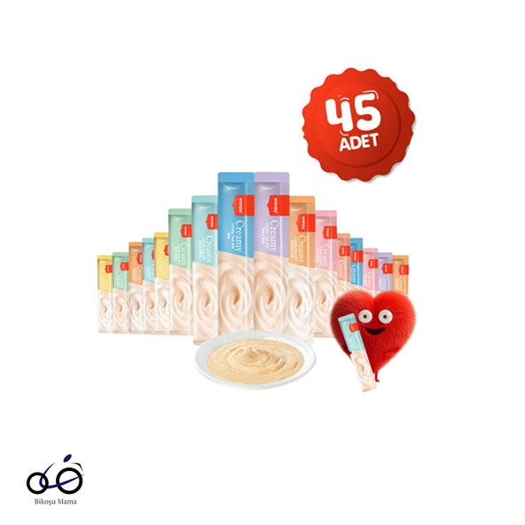 Wanpy Creamy Karışık Krema Sıvı Kedi Ödül Maması 45X14gr ürün görseli 1